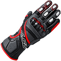 RST Fulcrum CE Perforated Leather Gloves - Grey / Red / Black