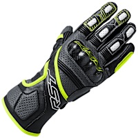 RST Fulcrum CE Perforated Leather Gloves - Grey / Fluo Yellow / Black