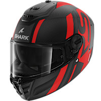 Shark Spartan RS Carbon Skin - Shawn Matt Carbon / Anthracite / Red