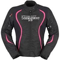 Furygan Ladies Odessa Textile Jacket - Black / White / Pink