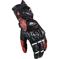 LS2 Feng Leather Gloves - Black / Red