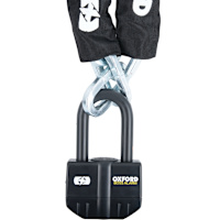 Oxford Boss Alarm 16mm Lock & 12mm Chain - Black