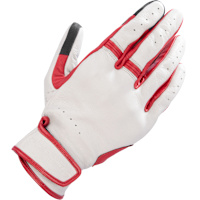 Alpinestars Dyno Leather Gloves - Ecru / Ruby Red