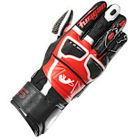 Furygan STYG15 Leather Gloves - Black / White  / Red