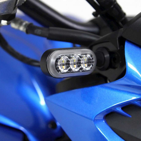 thumbnail image 2 of Denali LED Micro Flush Mount Motorcycle Indicators – Black Aluminum, Super Bright, USA Made 2 of 3