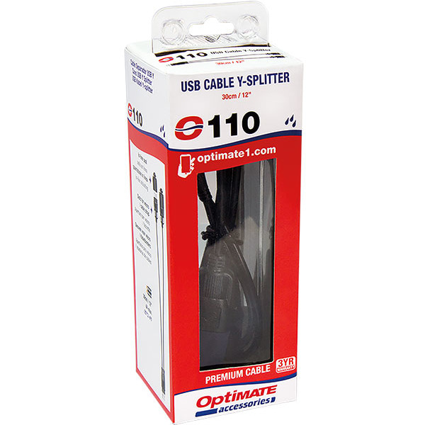 Tecmate Optimate Cavo Y-Splitter O-35 - Da SAE A Due Uscite CC 2,5mm