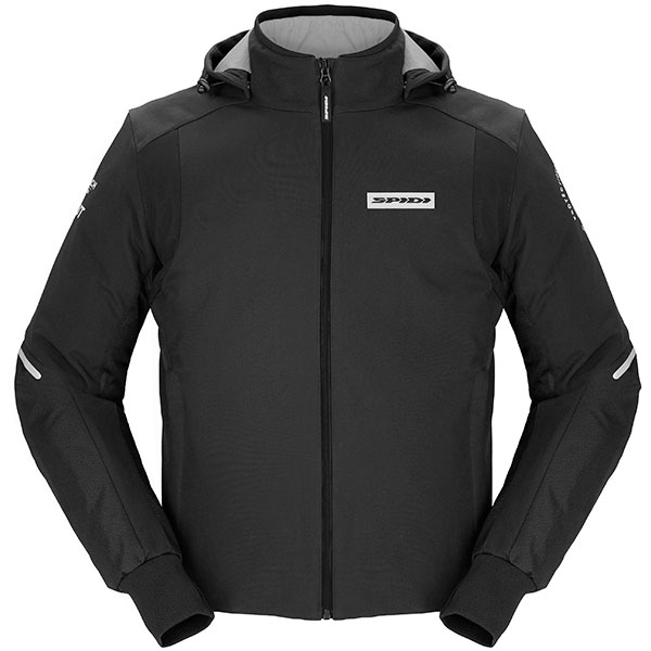 Spidi Hoodie Armour H2Out Textile Jacket - Black / White - FREE UK