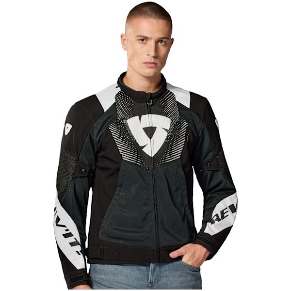 Rev'it Hyperspeed 3 GT Air Textile Jacket - Black / White - FREE