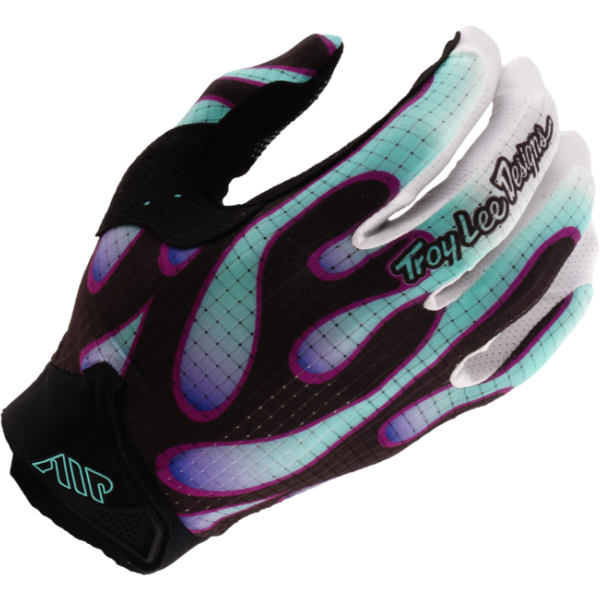 Troy Lee Designs Troy Lee Designs Youth Air Gloves - Overspray Black / Real Teal