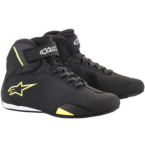 Alpinestars Sektor Microfibre Shoes Black Fluo Yellow FREE