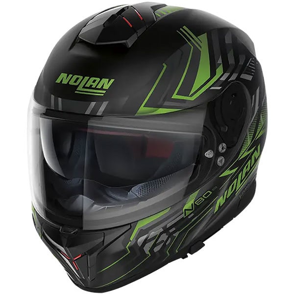 Nolan Nolan N80-8 N-Com - Turbulence Flat Black / Green