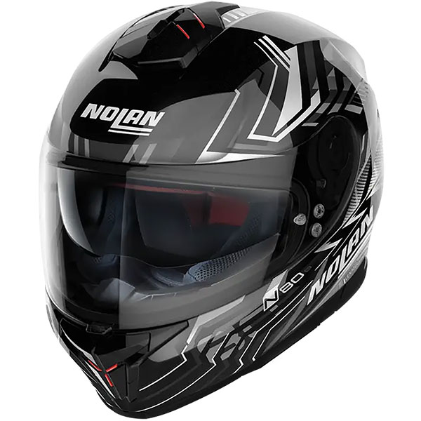 Nolan Nolan N80-8 N-Com - Turbulence Gloss Black / White
