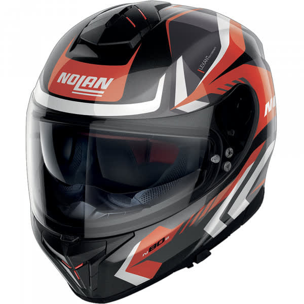 Nolan Nolan N80-8 N-Com - Rumble Metal Black / White / Red