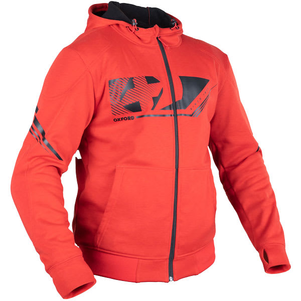 Oxford Super Hoodie Textile Jacket Sports Red FREE UK DELIVERY