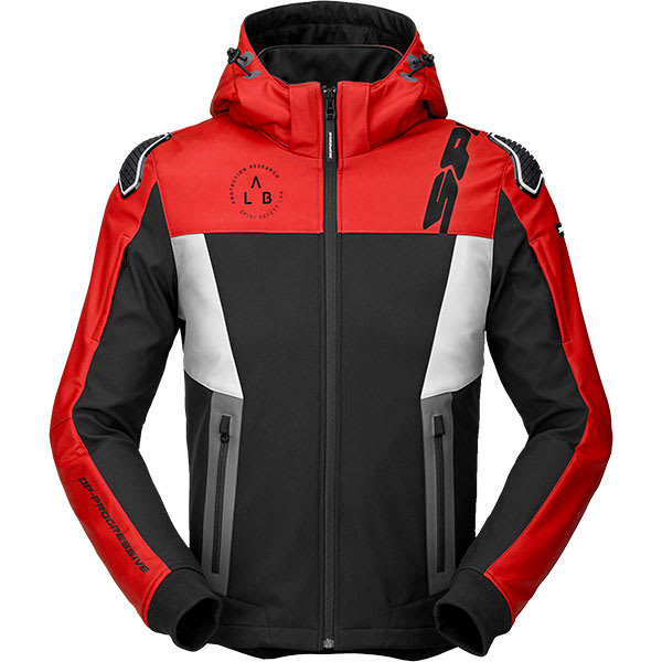 Spidi Hoodie Warrior Textile Jacket Black White Red FREE UK 