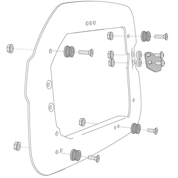 SW Motech SW Motech Carrier Adapter Kit - TRAX Side Cases To Quick-Lock Side Carrier