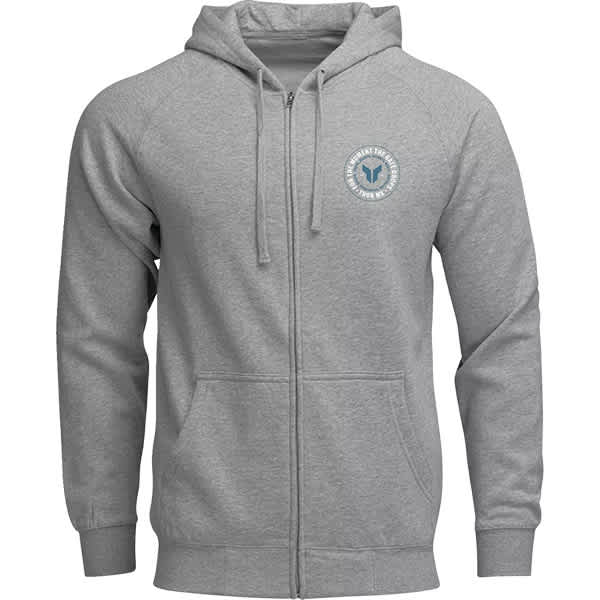 Thor Thor Badge Zip Up Hoodie - Heather Grey