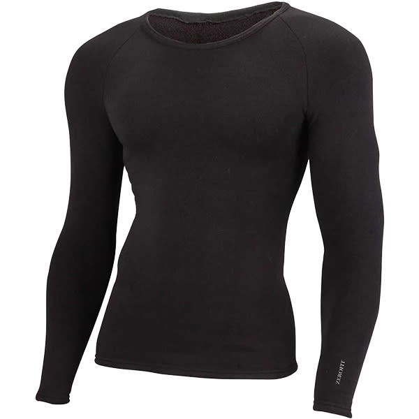 Zerofit Zerofit Heatrub Ultimate Base Layer Long Sleeve Crew Shirt - Black