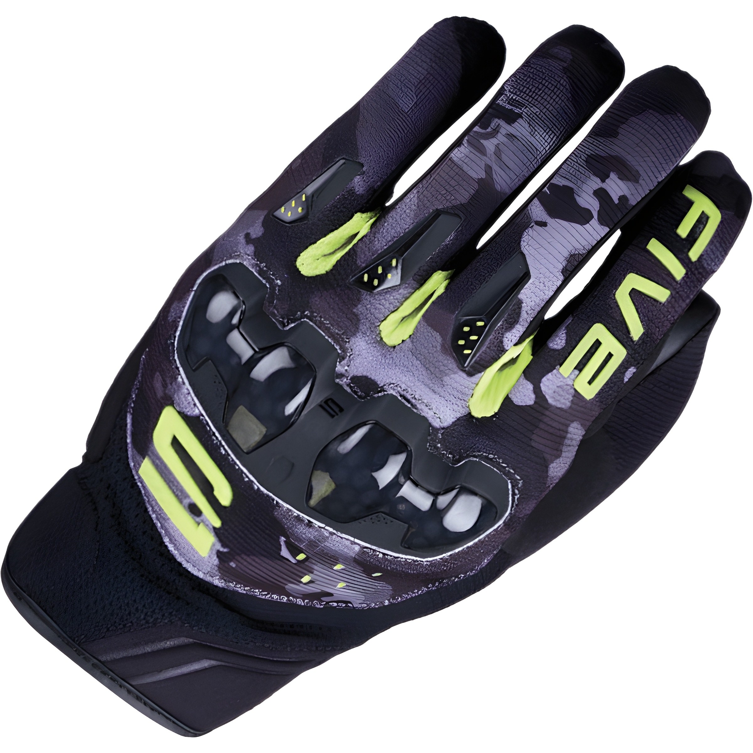 Five Five RSX Gloves - Camo Black / Fluo Yellow