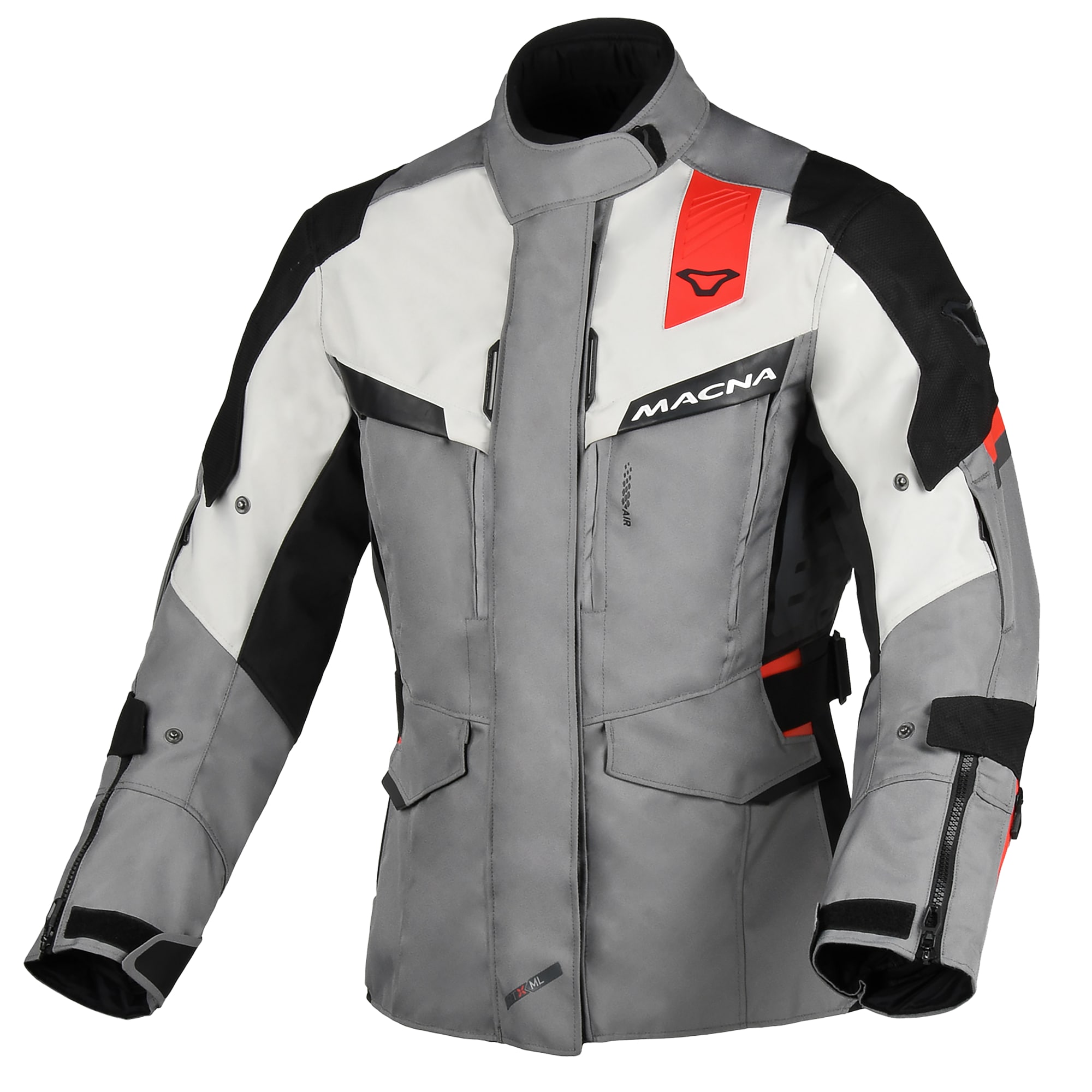Macna Macna Ladies Zastra Textile Jacket - Grey / Black / Red