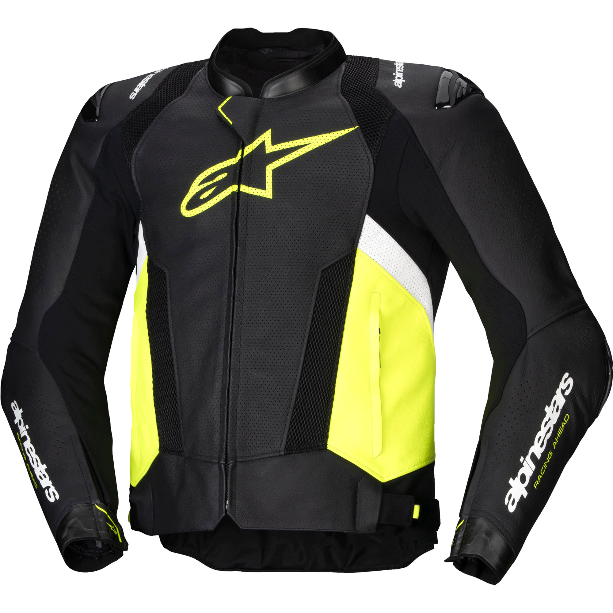 Alpinestars Alpinestars Missile V3 Airflow Leather Jacket - Black / Yellow Fluo / White