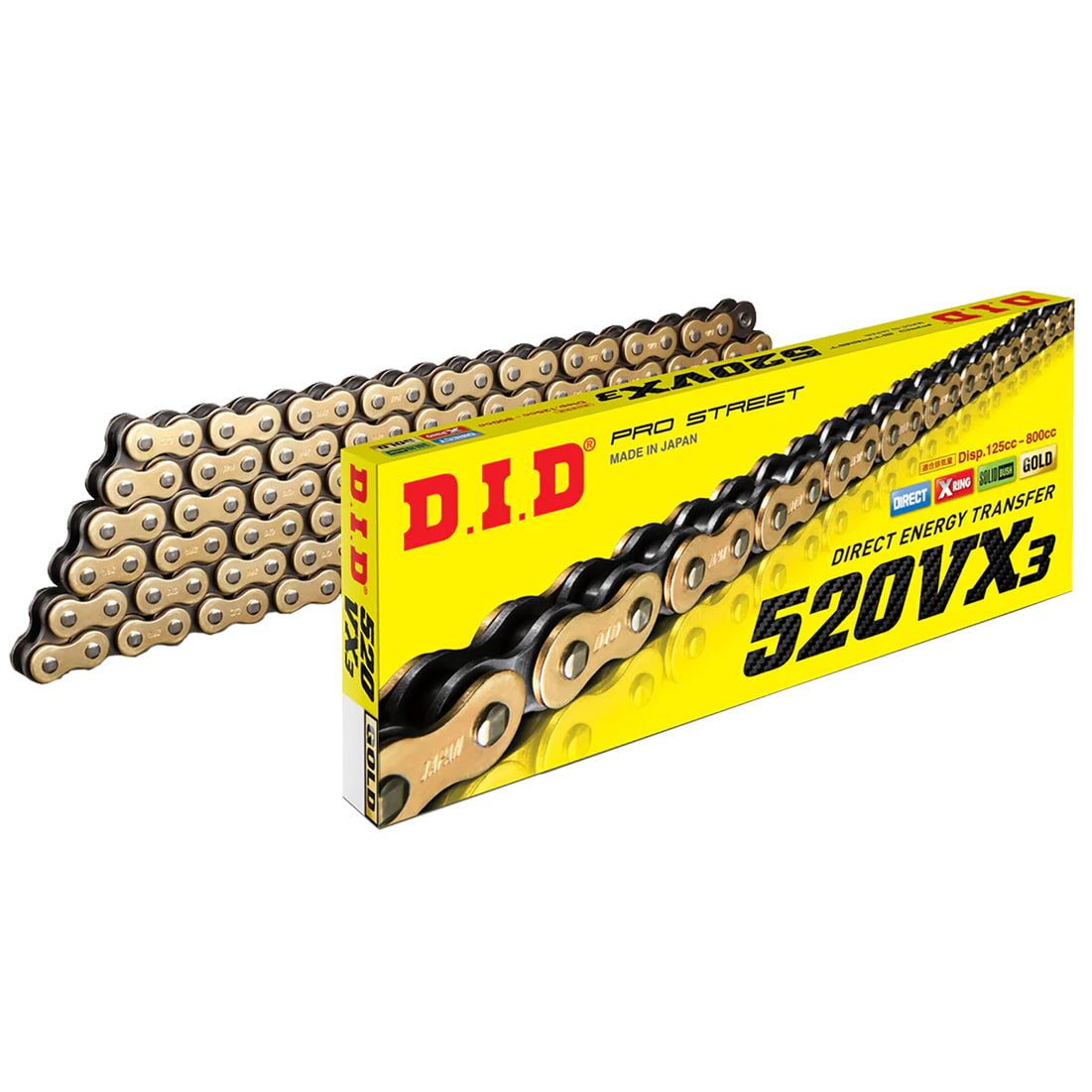 D.I.D D.I.D Heavy Duty Drive Chain - 520 Pitch VX3 - Gold