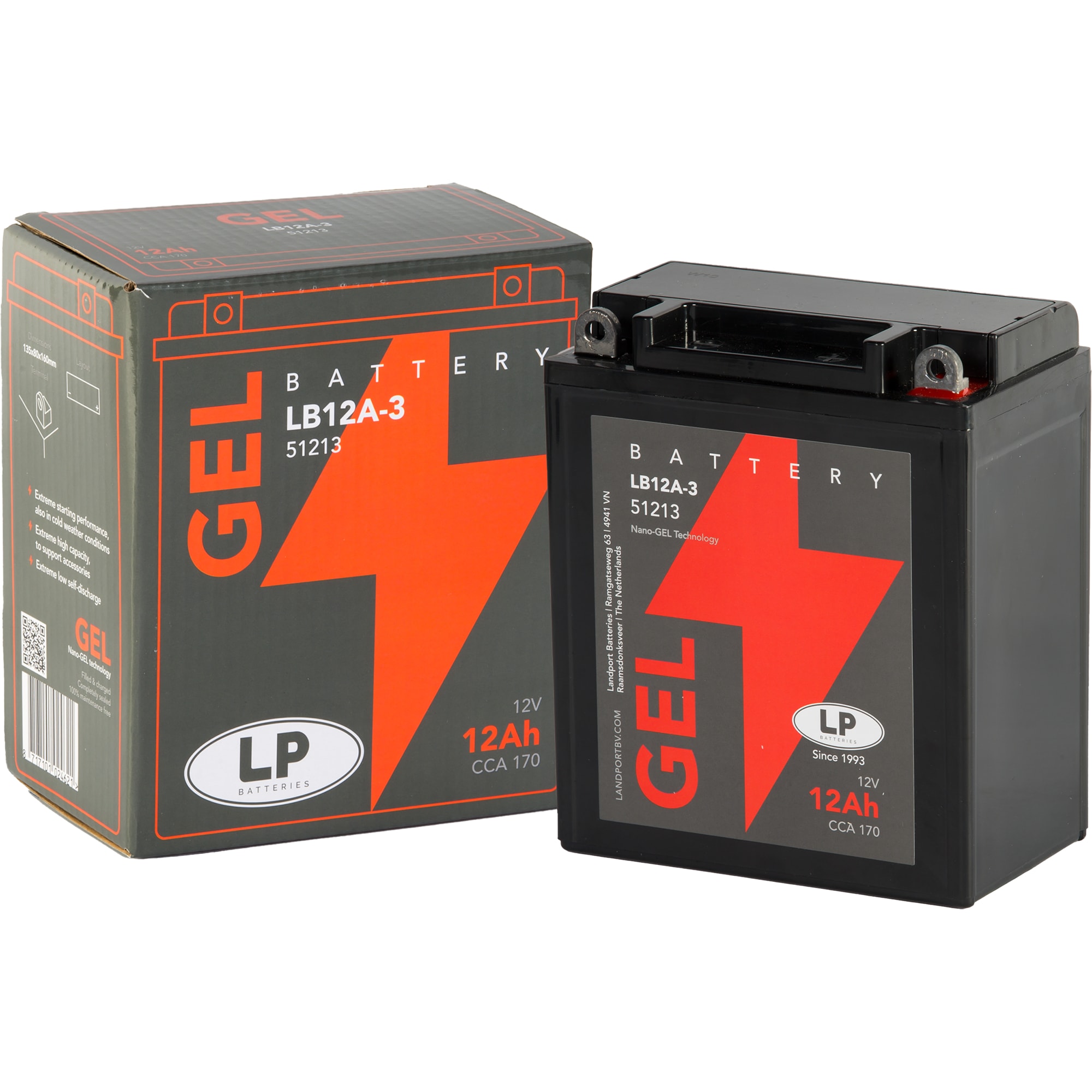 Landport Landport Motorcycle Battery - GB12AL-A 51213