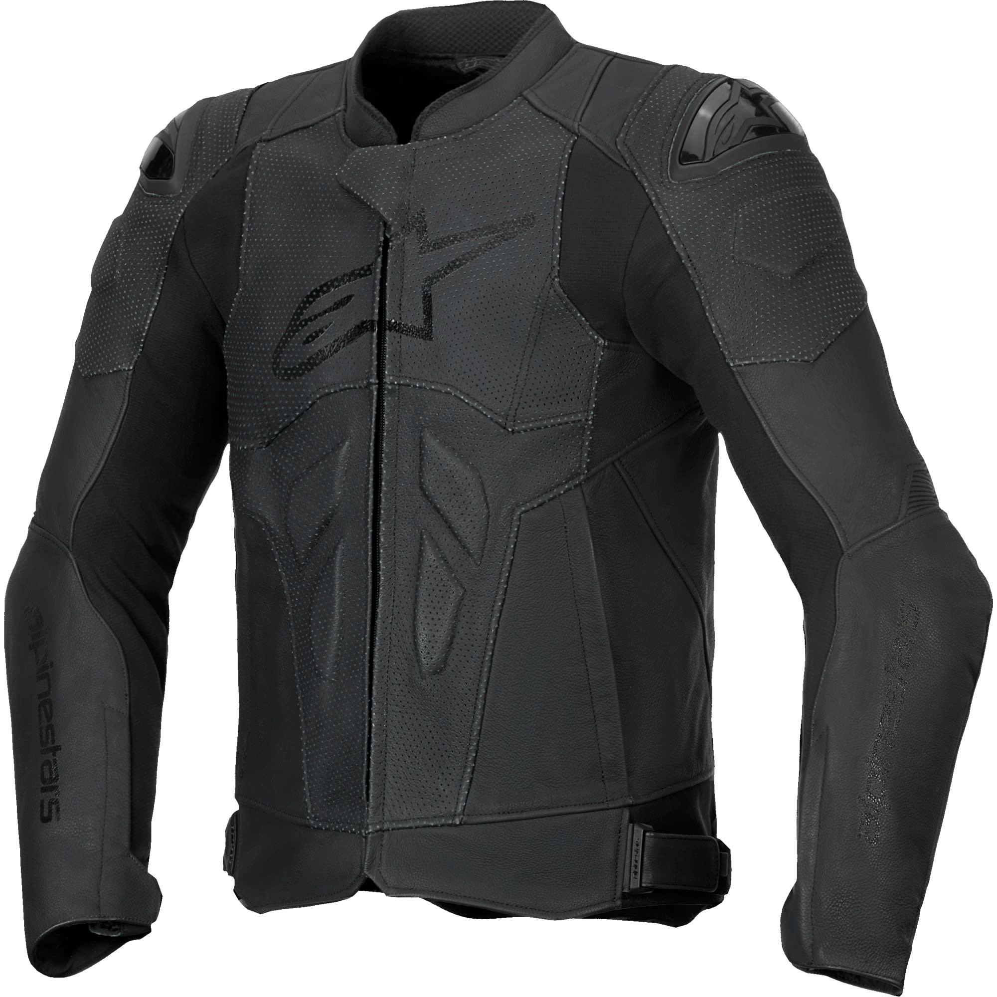 Alpinestars Dusk Airflow Leather Jacket - Black / Black - FREE UK
