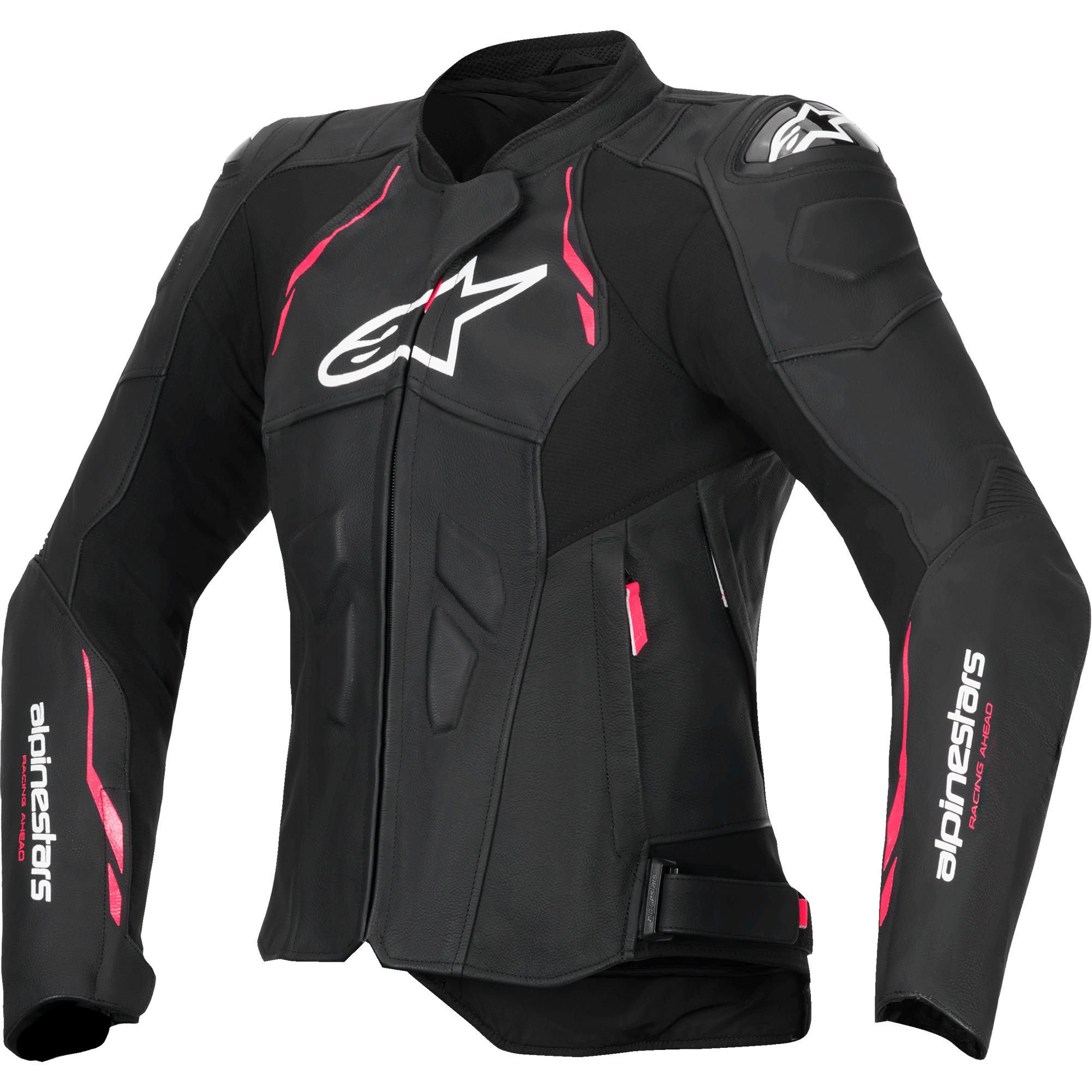 Alpinestars Alpinestars Stella Dusk Leather Jacket - Black / Diva Pink / White