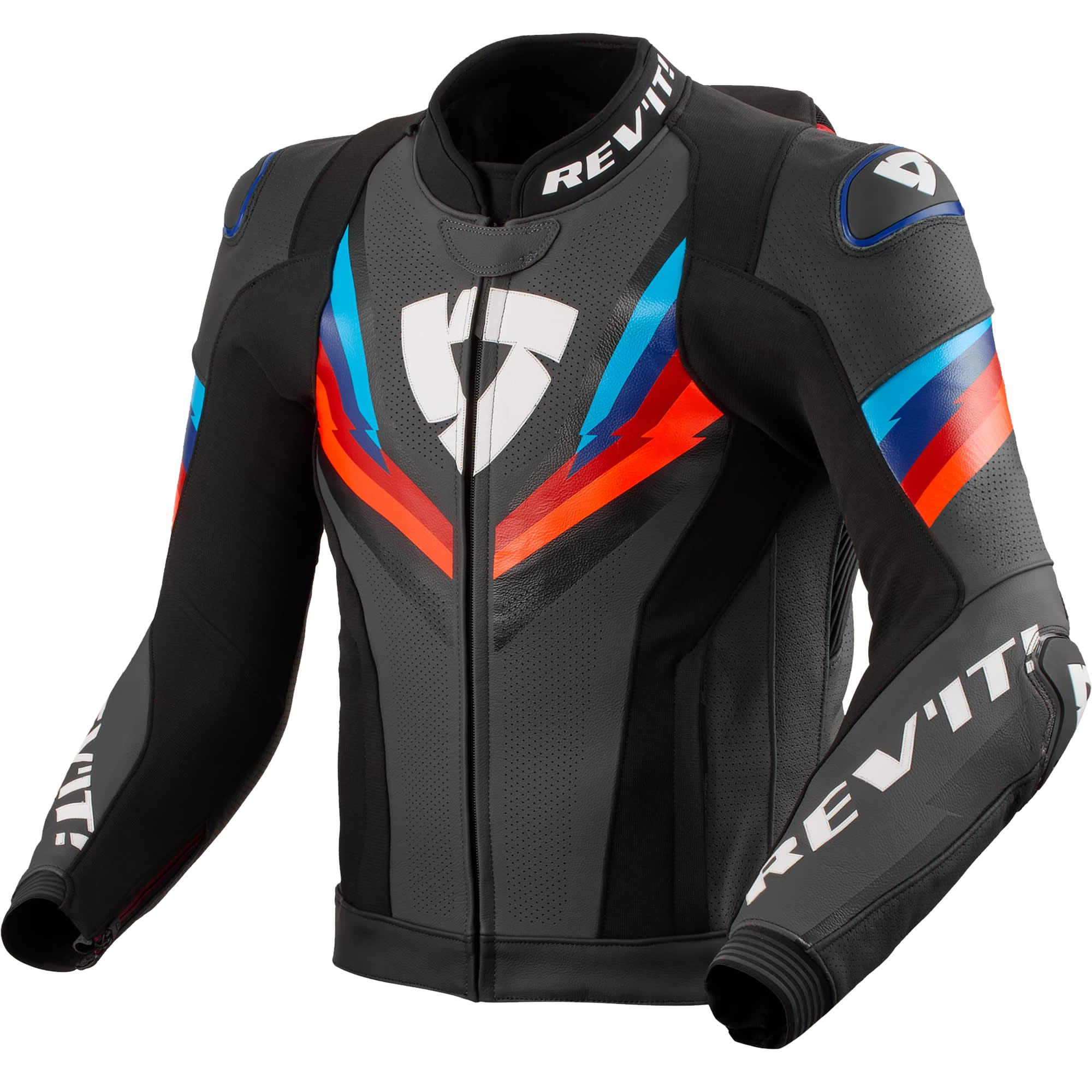 Rev'it Rev'it Quantum 3 Pro Leather Jacket - Black / Blue