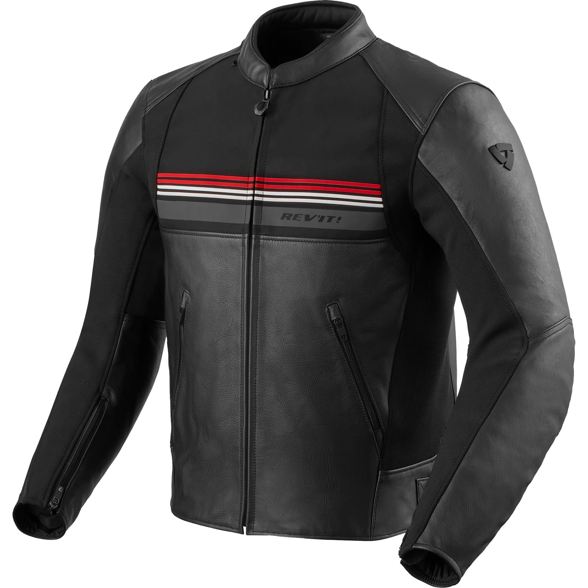 Rev'it Rev'it Mile 2 Leather Jacket - Black / Red