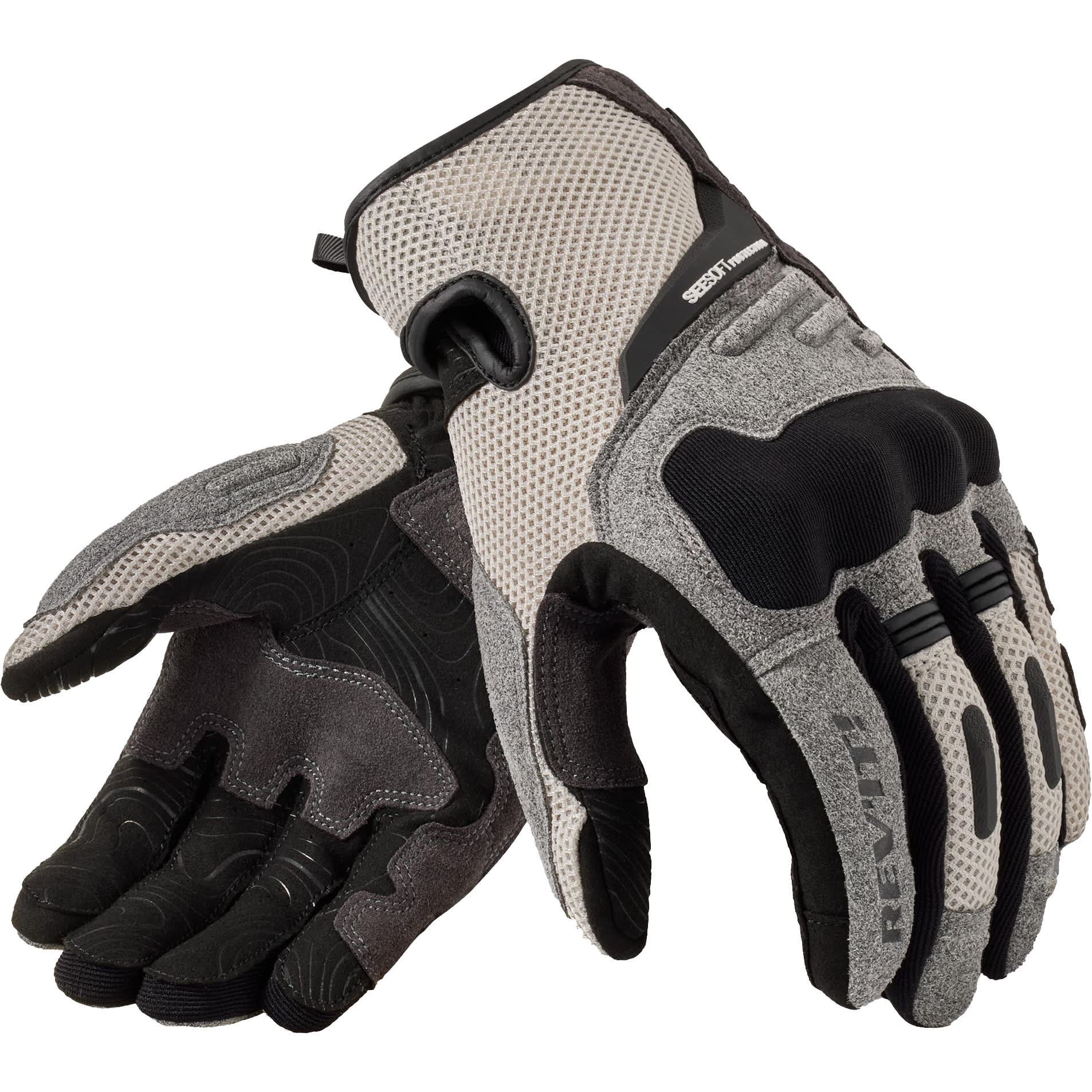 Rev'it Rev'it Cavern Textile Gloves - Light Grey / Black