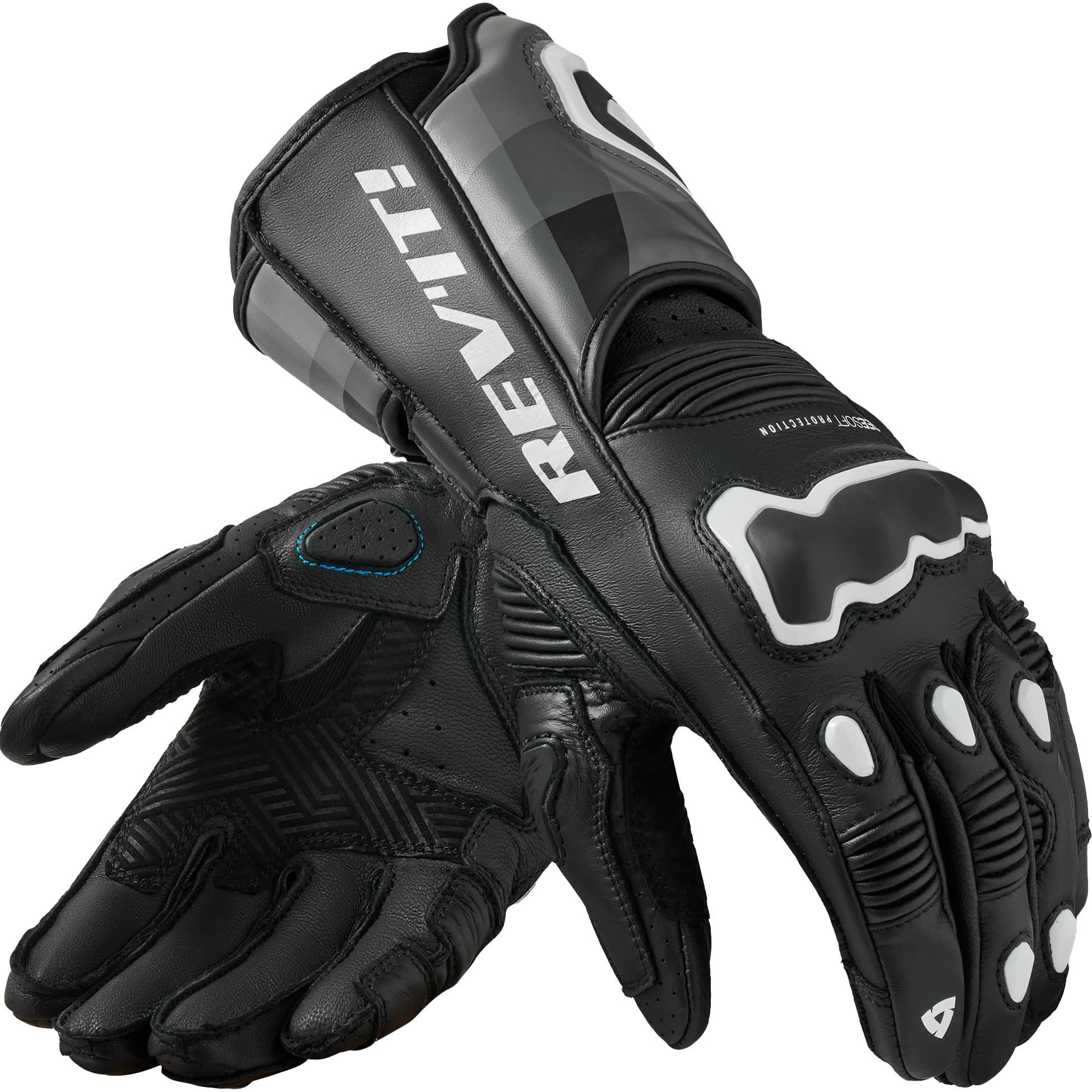 Rev'it Rev'it Quantum 3 Leather Gloves - Black / White