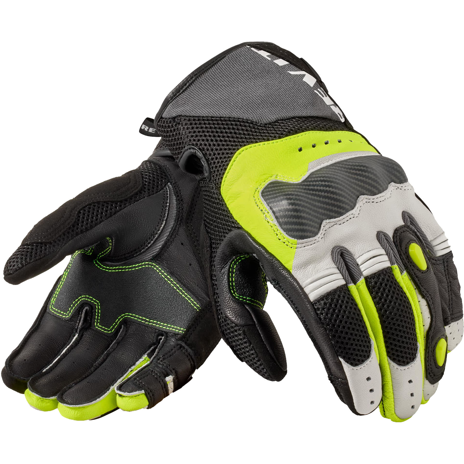 Rev'it Rev'it Blaze Leather Gloves - Light Grey / Neon Yellow