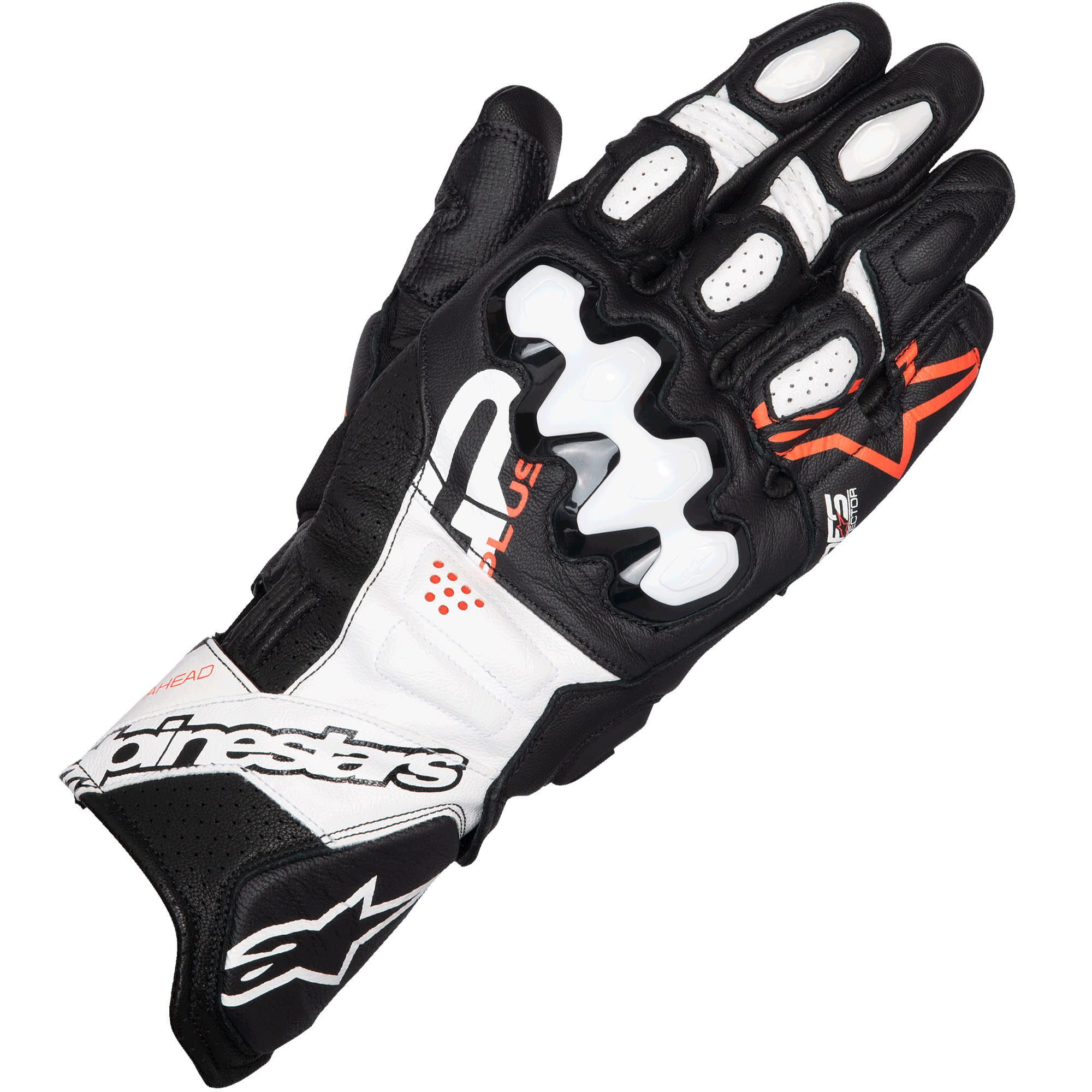 Alpinestars Alpinestars GP Plus R V3 Leather Gloves - Black / White / Fluo Red