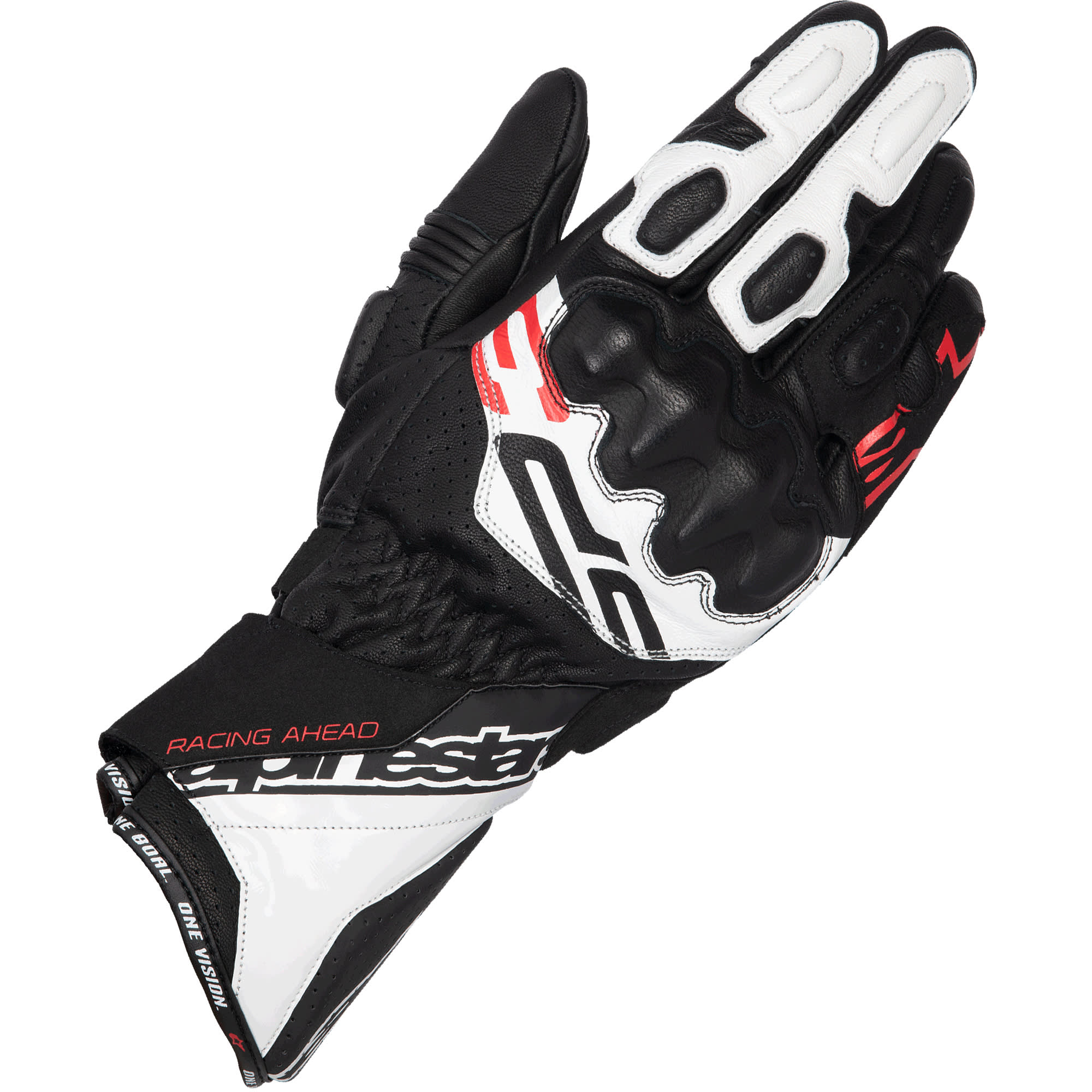 Alpinestars Alpinestars SP-3 Leather Gloves - Black / White / Fluo Red