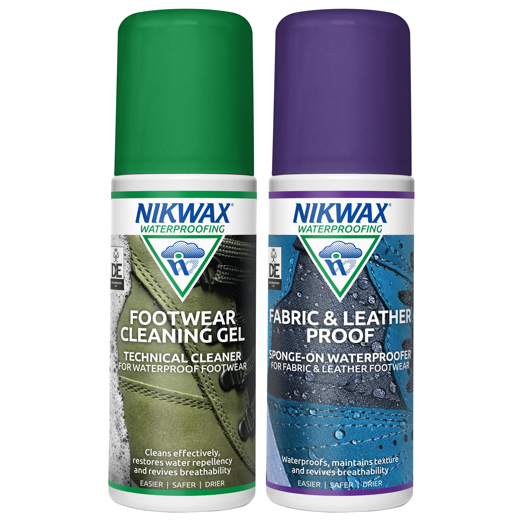 Nikwax Nikwax Footwear Cleaning Gel / Fabric & Leather Proof Brush On / Sponge On Pack - 2 x 125ml