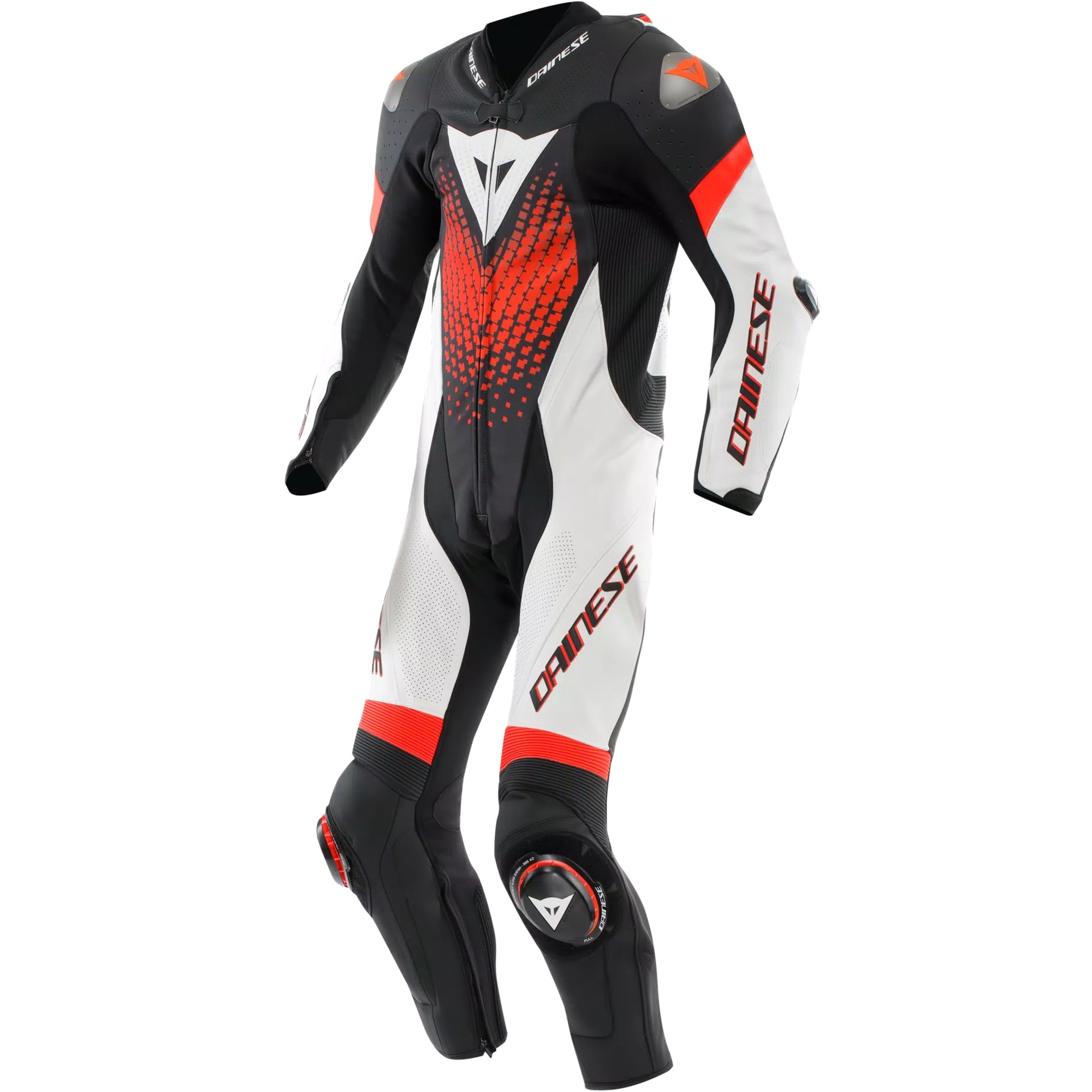 Dainese Dainese Laguna Seca 6 Perforated One Piece Leather Suit - Black / White / Fluo Red