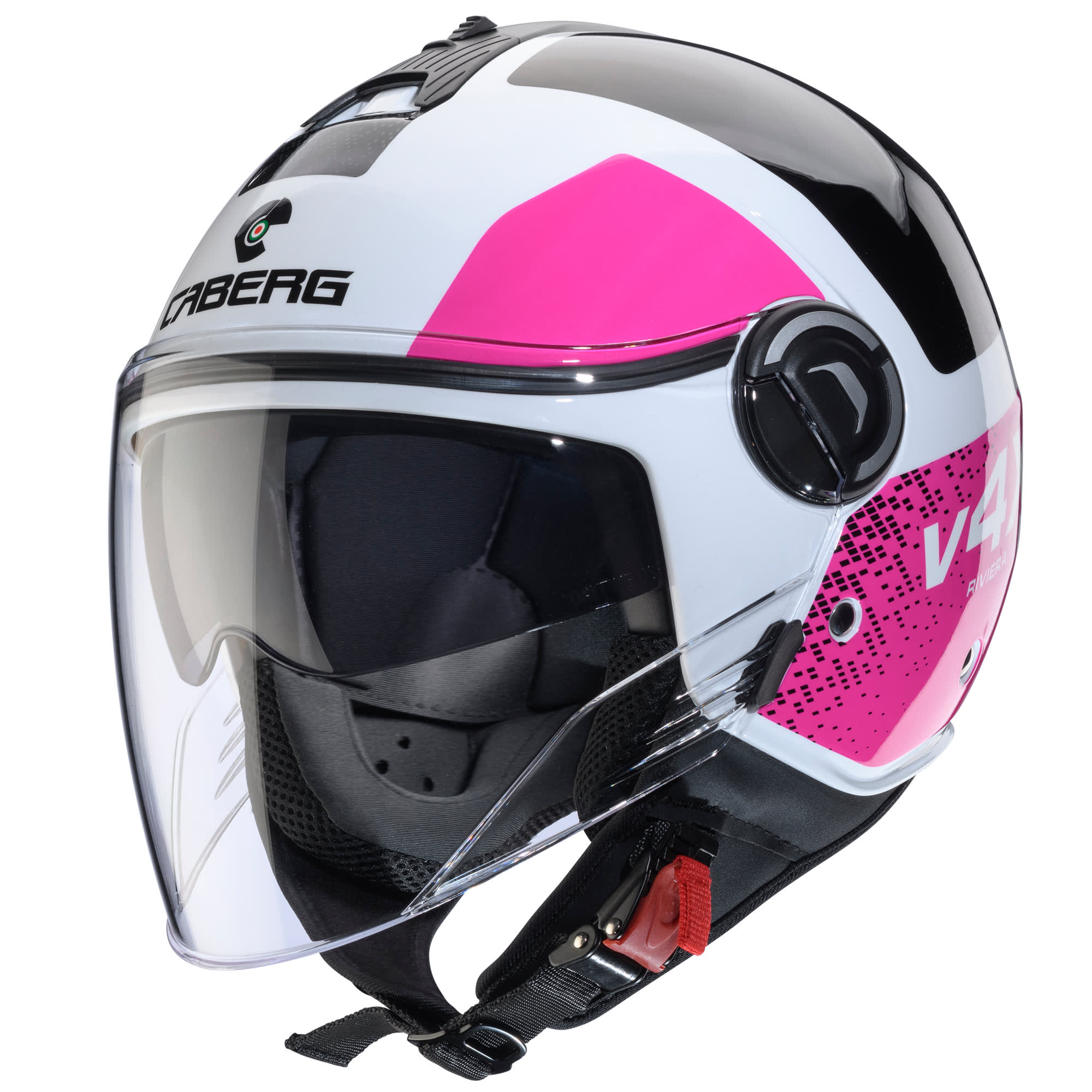 Caberg Caberg Riviera V4X - Alpha White / Black / Fuchsia