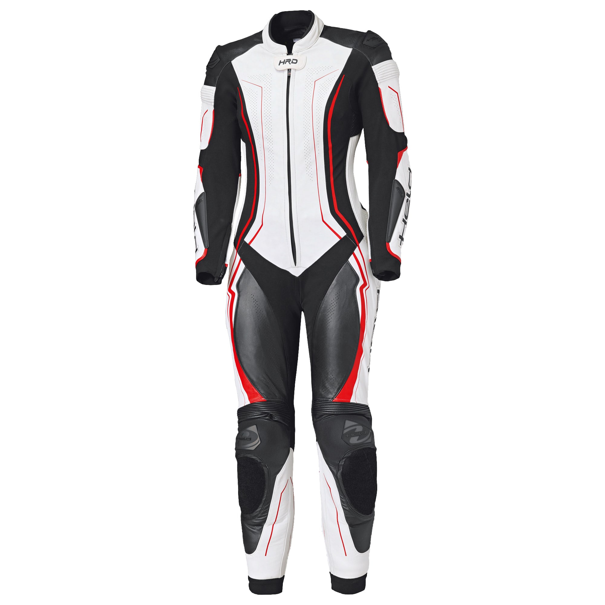 Held Held Ladies Ayana 3 One Piece Leather Suit - Black / White / Red