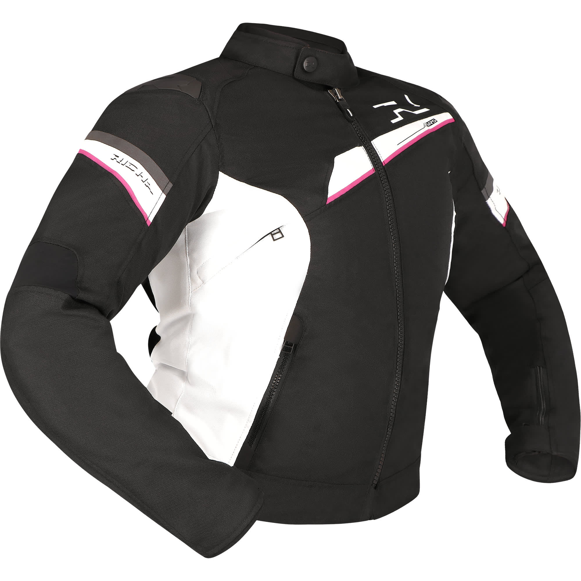 Richa Richa Ladies Gotham 3 Waterproof Textile Jacket - Black / White / Fuchsia