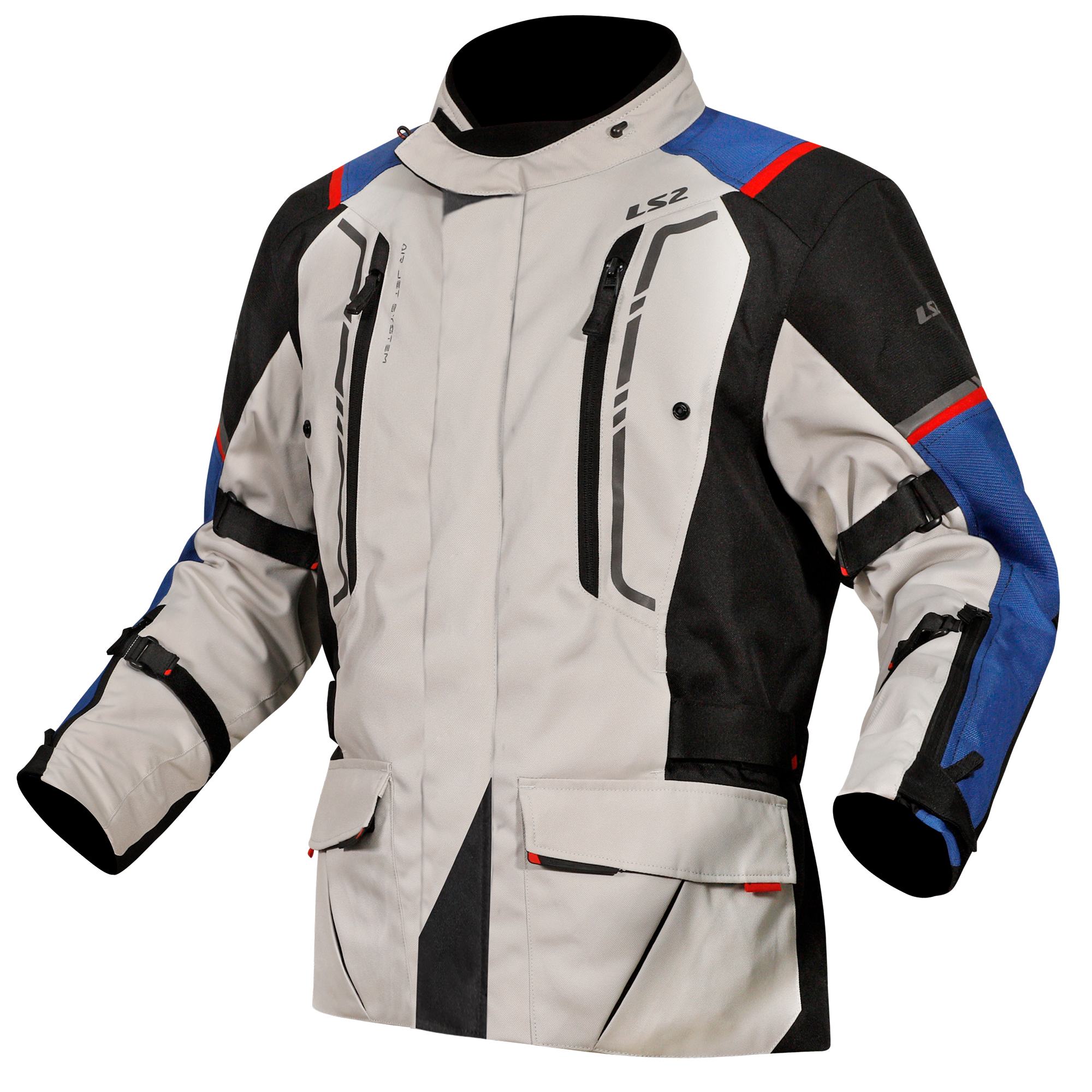 LS2 LS2 Narvik Textile Jacket - Blue / Black / Grey / Red