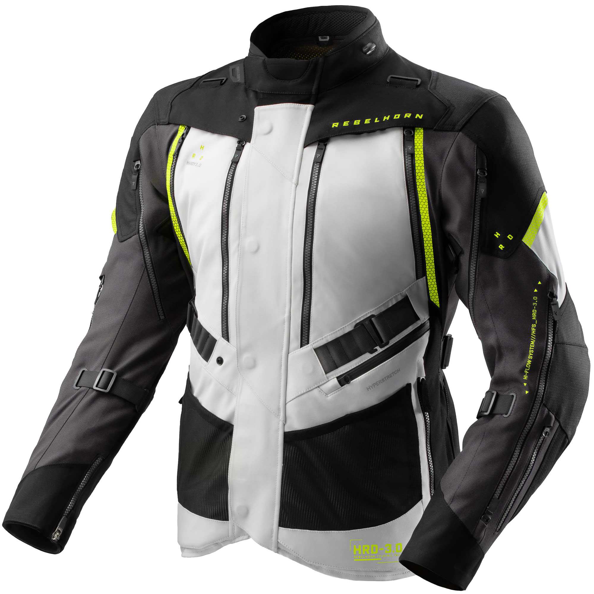 Rebelhorn Rebelhorn Hardy 3.0 Textile Jacket - Black / Grey / Fluo Yellow