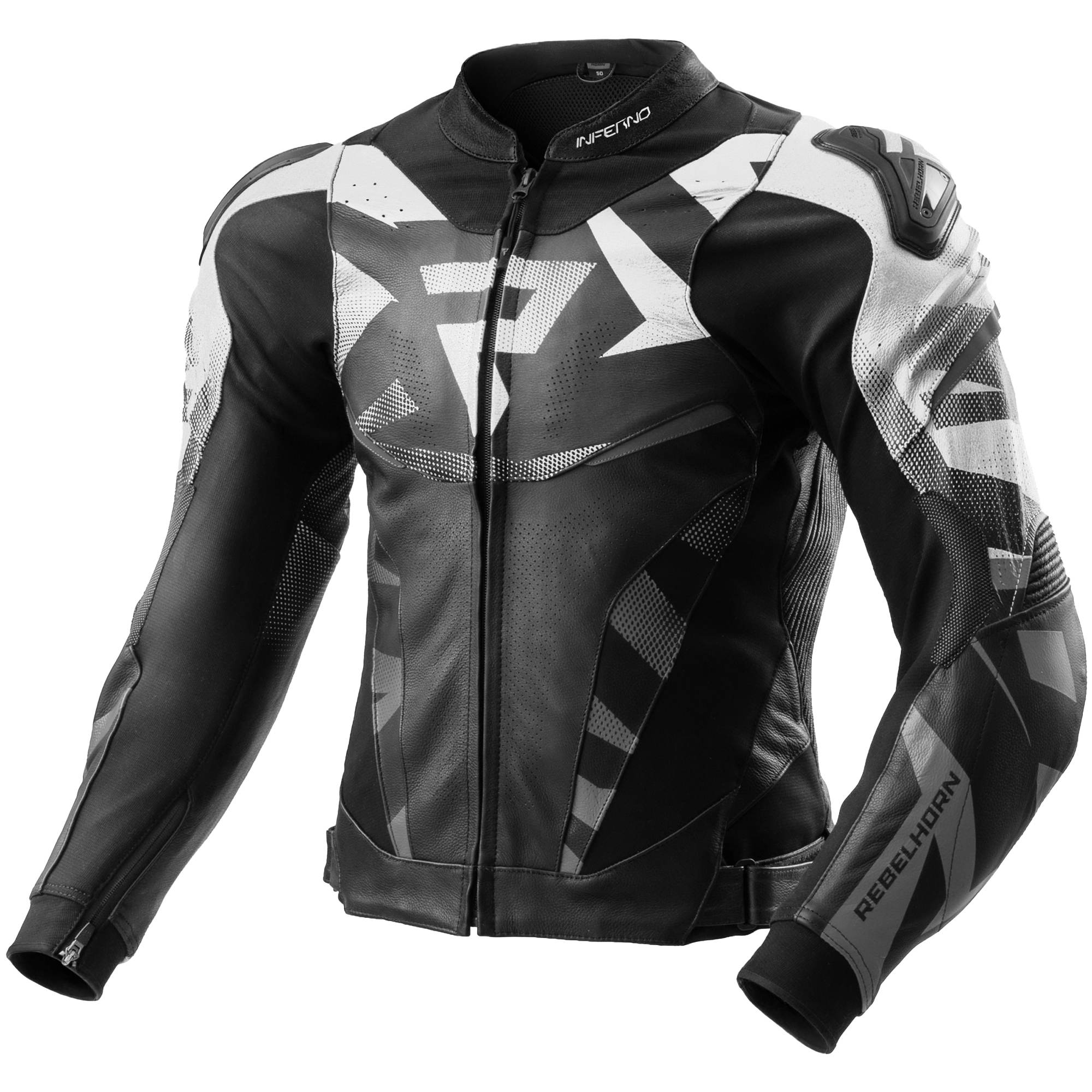 Rebelhorn Rebelhorn Inferno Leather Jacket - Black / White