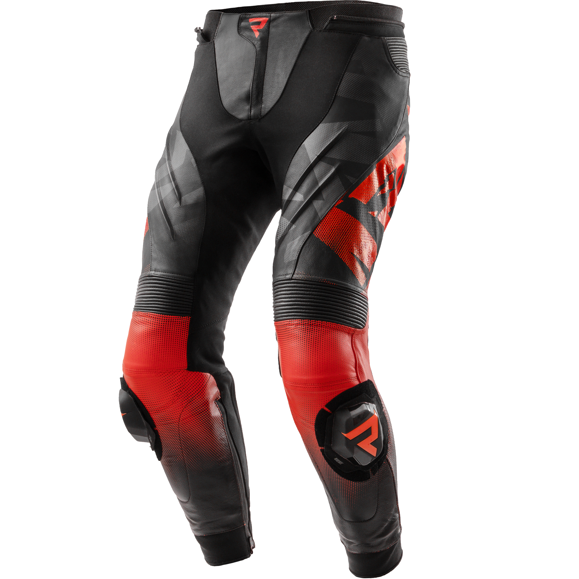 Rebelhorn Rebelhorn Inferno Leather Trousers - Black / Fluo Red