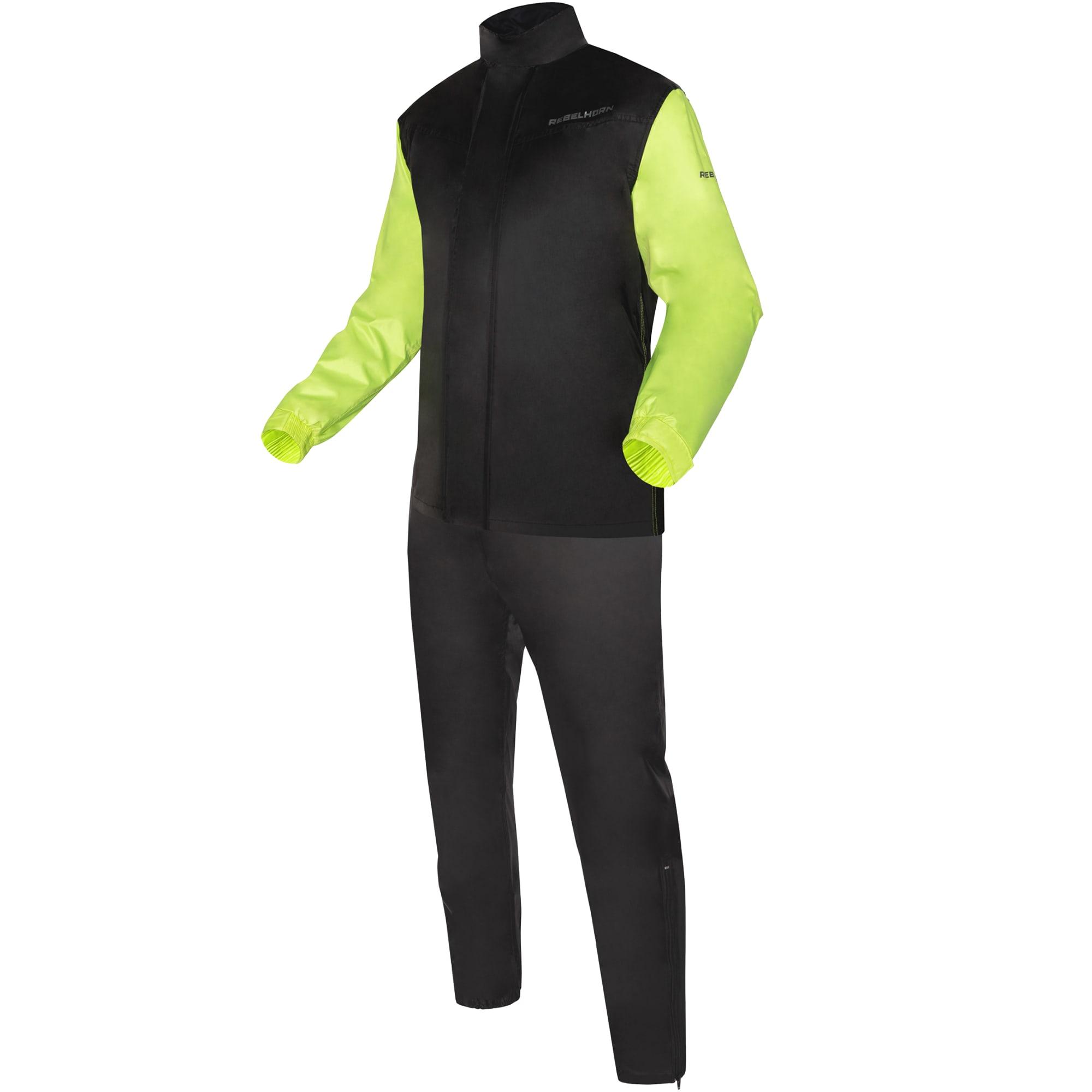 Rebelhorn Rebelhorn Rain Waterproof 2-Piece Suit - Black / Fluo Yellow