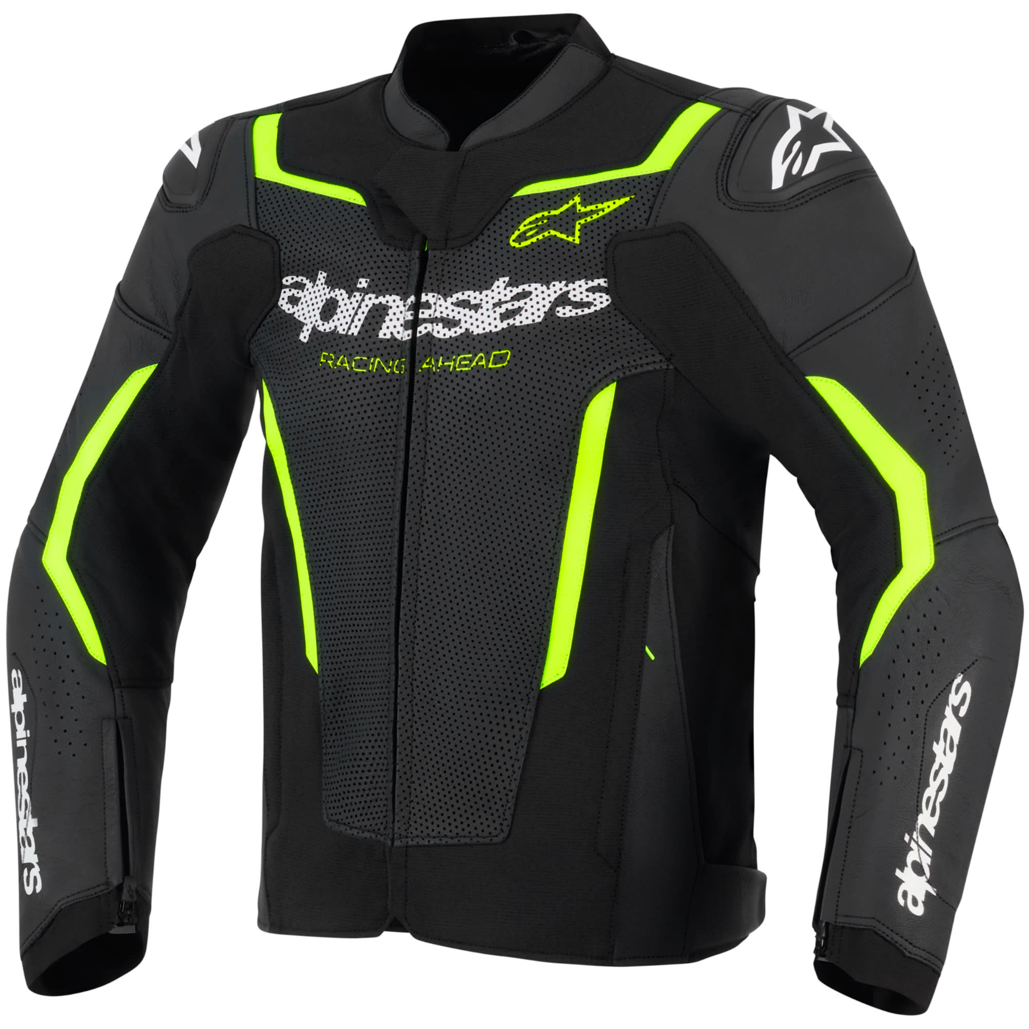 Alpinestars Alpinestars GP Force V2 Airflow Leather Jacket - Black / Fluo Yellow