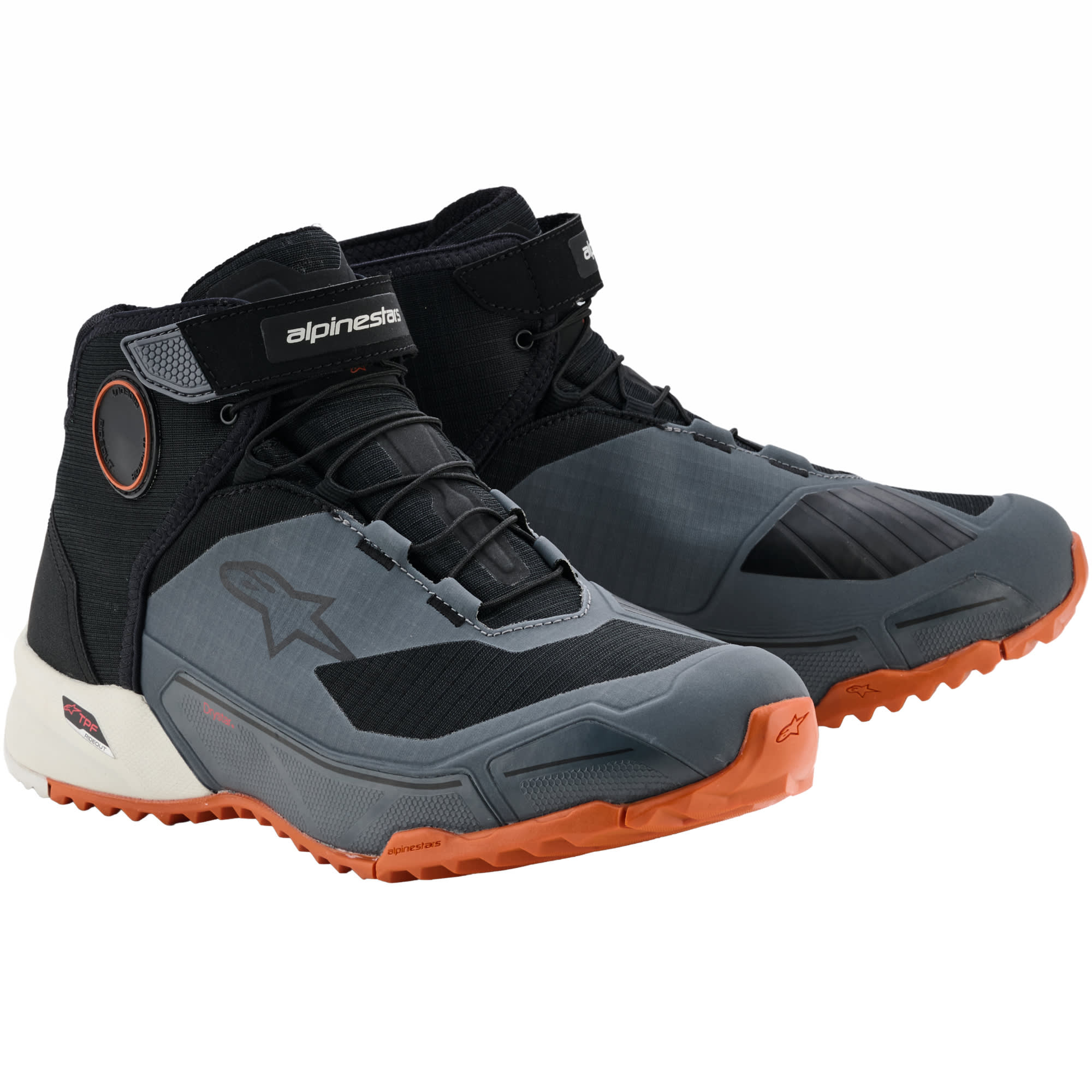 Alpinestars Alpinestars CR-X Drystar Riding Shoes - Black / Dark Grey / Rust