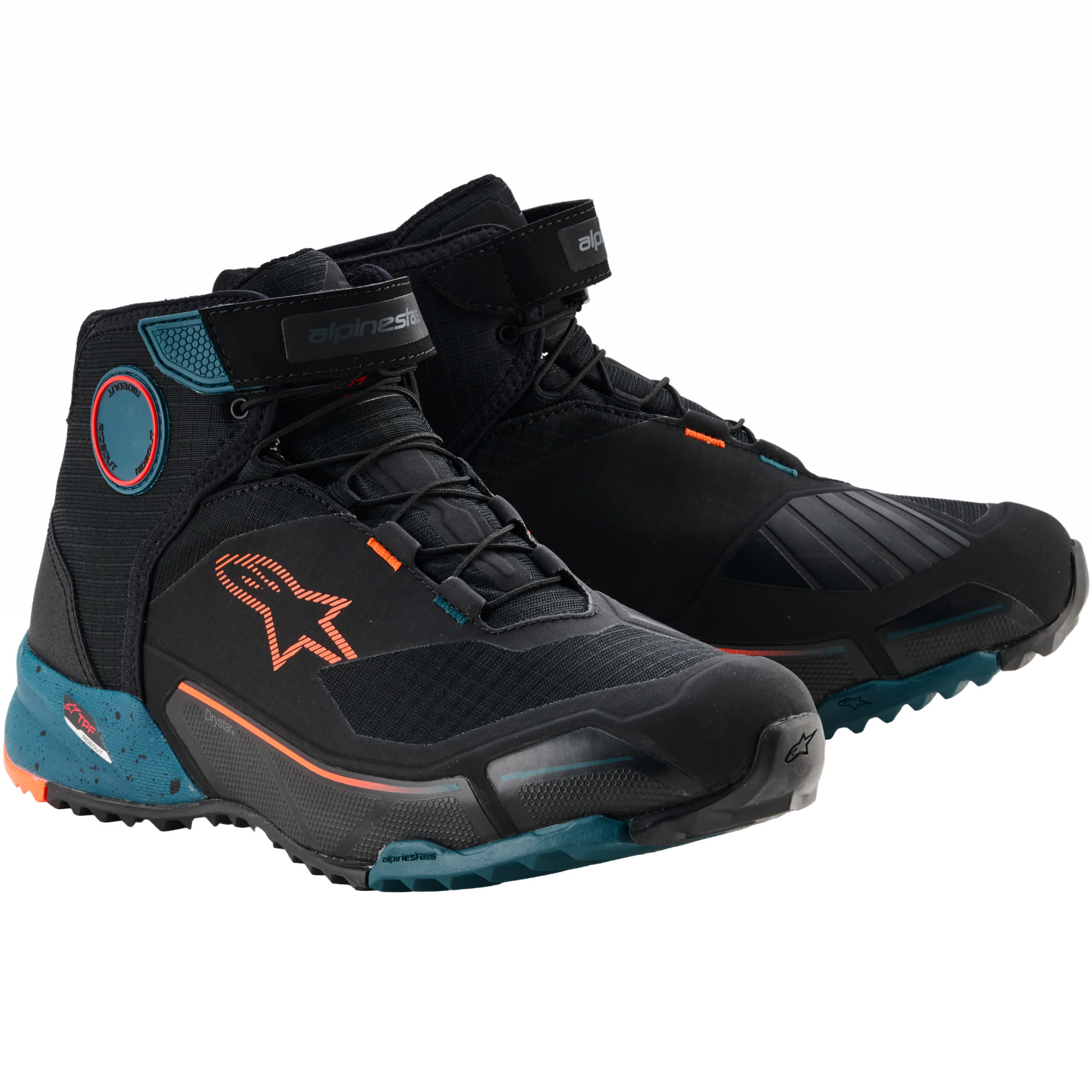 Alpinestars Alpinestars CR-X Drystar Riding Shoes - Black / Petrol / Orange Fluo