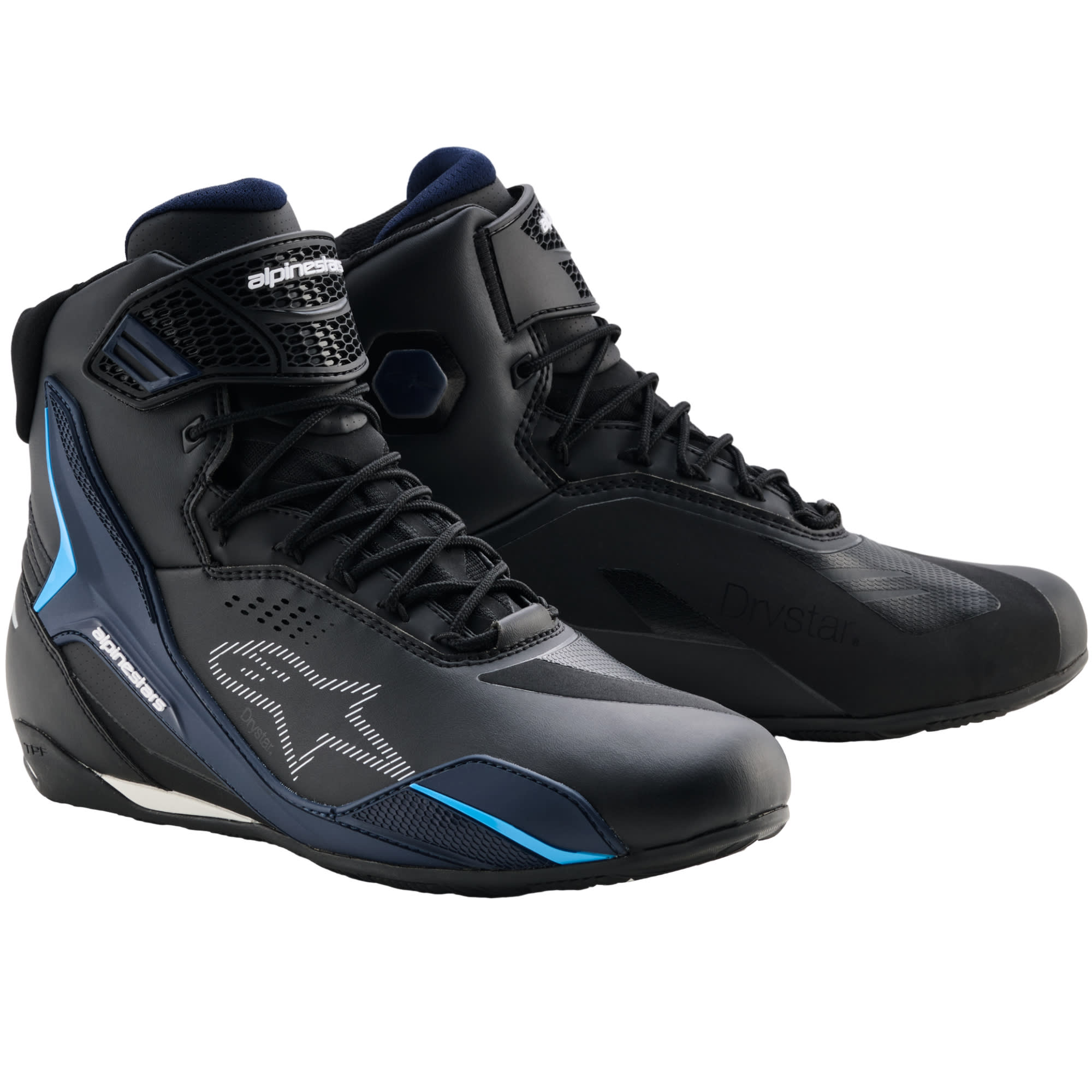 Alpinestars Alpinestars Faster-4 Drystar Shoes - Black / Night Navy / Cyan